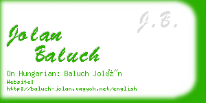 jolan baluch business card